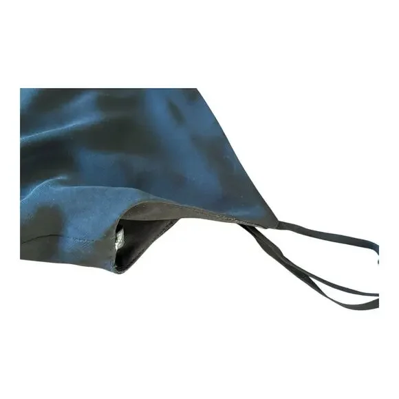 VTG Ruffle Asymmetrical Handkerchief Black Midi Dress Silky Fairy Whimsigoth Y2K - Picture 12 of 14